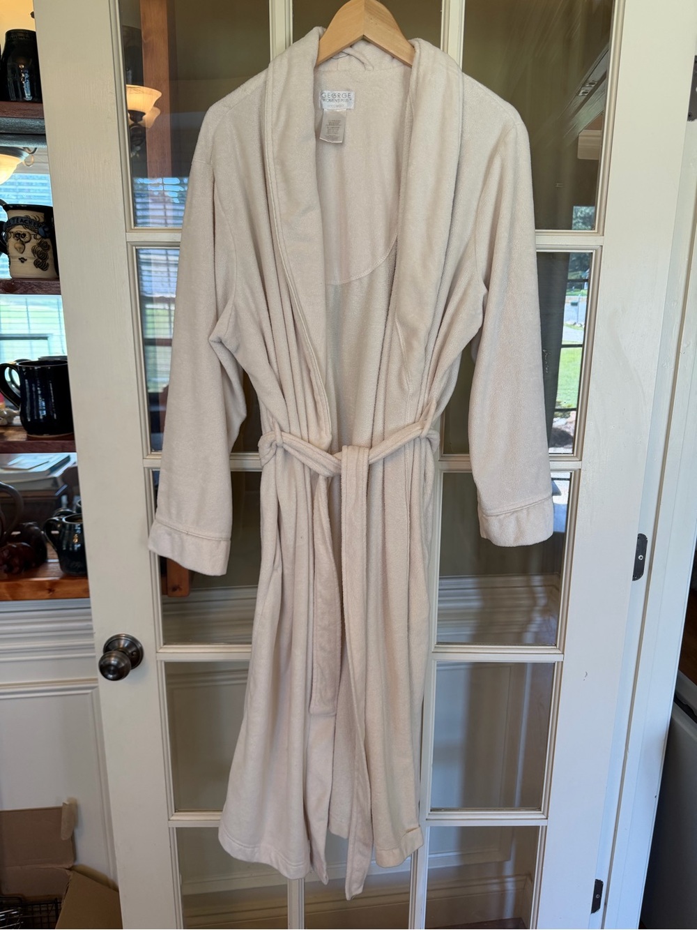 George Women's Plus Plush Sleepwear Robe in Vanilla Cream